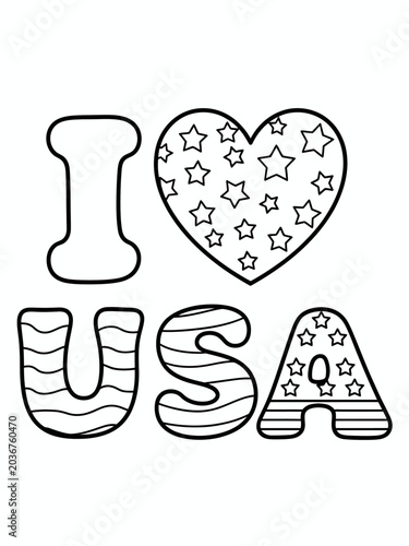 The image features the phrase 'I Love USA' with creative font styles.