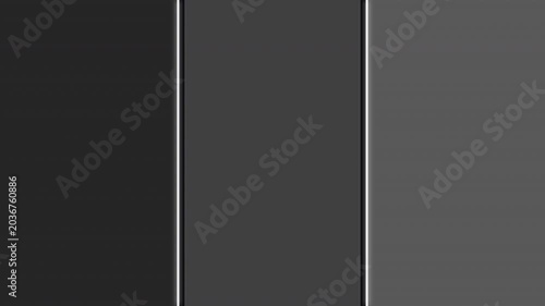 Minimalist Grayscale Vertical Three Panel Split Screen Layout Transition