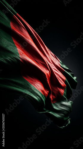 bangladesh bangladeshi flag waving on black background