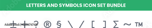 Foto Letters and symbols icon set bundle
