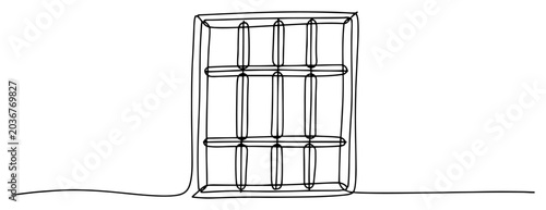 Photos Continuous one line drawing of prison window bars representing confinement and j