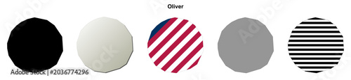 Foto Oliver (Georgia) blank outline map set
