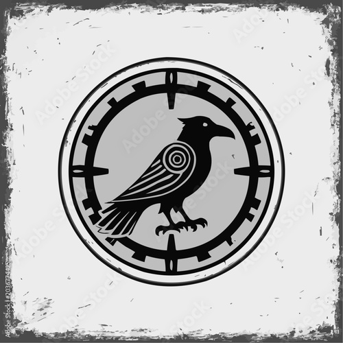 Raven: the symbol of the messenger. Icon