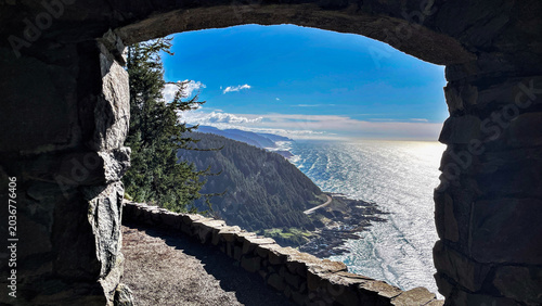 Spectacular views from Cape Perpetua Lookout above the Pacific Ocean