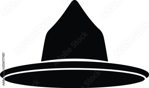 Εκτύπωση καμβά Silhouette vector black park ranger campaign hat icon on white background design