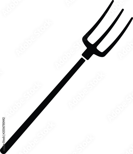 Bilde på lerret Silhouette vector pitchfork garden tool for agriculture and farming industry des