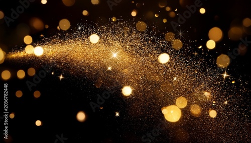 Gold Sparkle On Black Background