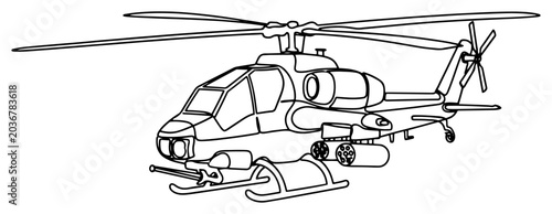 Photos Military attack helicopter continuous one line drawing army air force gunship si
