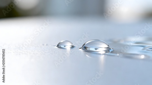 Water droplets on a smooth surface
