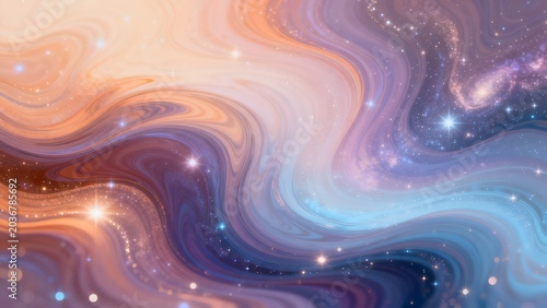 Abstract cosmic swirls with stars