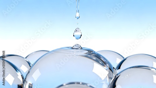 Water droplets on transparent spheres