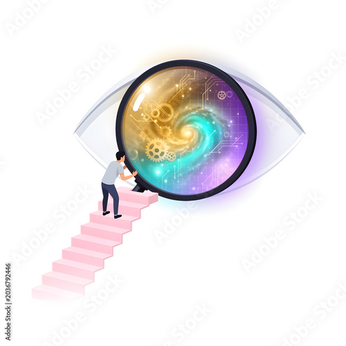Obraz na płótnie Business vision and tech discovery concept vector