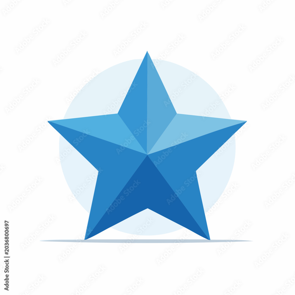 Obraz premium Blue Star Icon with Circle Background