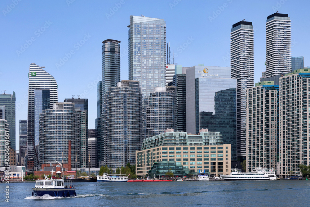 Naklejka premium Toronto downtown waterfront skyline, with new high rise apartment buildings