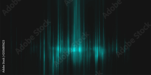 Bilde på lerret abstract sound wave visualization in glowing teal on a dark background