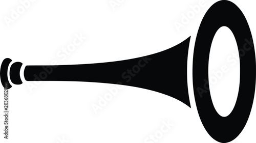 Canvas Print Silhouette vector of a classic brass trumpet musical instrument design