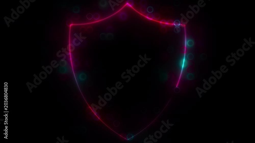 Neon Shield. Computer generated render