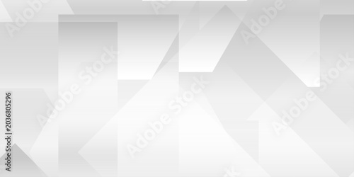 Schilderij op canvas Abstract white and gray geometric background with overlapping subtle polygon sha