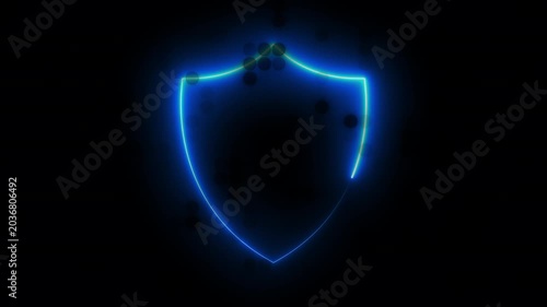 Neon Shield. Computer generated render