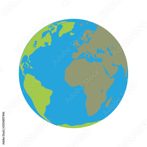 Earth Illustration: A simplified, colorful illustration of planet Earth, showcasing continents and oceans.