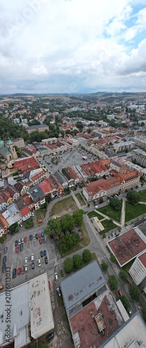 Vászonkép Havlickuv Brod cityscape aerial panorama of historic town square in Vysocina reg
