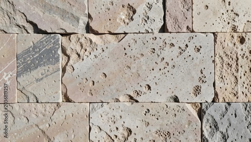 Roman opus incertum stone pattern texture flat lay
