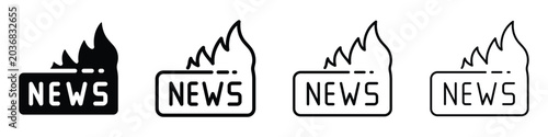 Quadro su tela Burning news icon representing urgent or sensationalized information