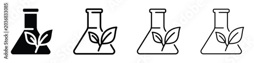 Canvas Print Set of icons representing biotechnology and organic chemistry research