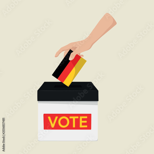 Voting illustration with German flag vector
