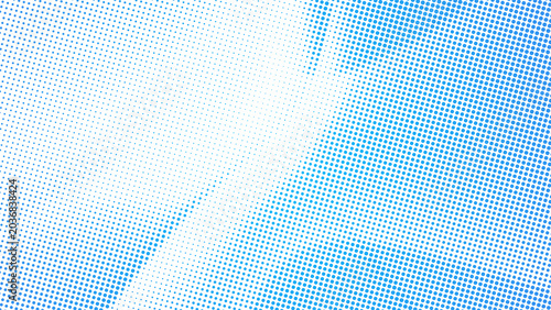 Blue and white halftone pattern with dots and gradient effect on background texture transparent background