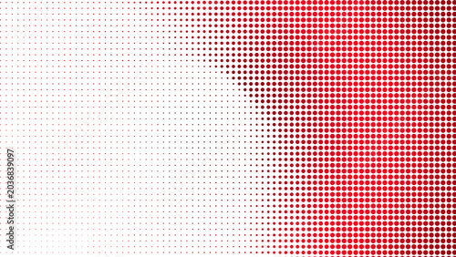Halftone pattern with red and white dots on a white background for design and texture purposes transparent background