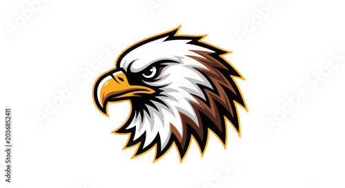 Canvastavla Eagle Head Mascot Logo, Fierce Bird of Prey, Graphic Design