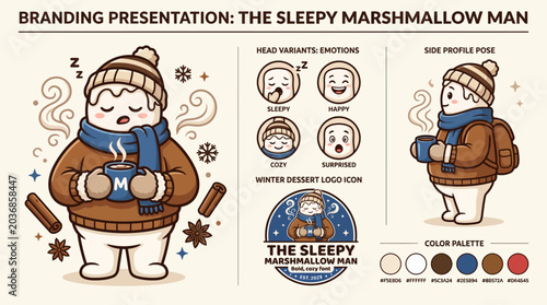 Photos Cartoon Character Branding Presentation Design.