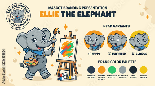 Φωτογραφία Ellie the Elephant Painting with Brushes.
