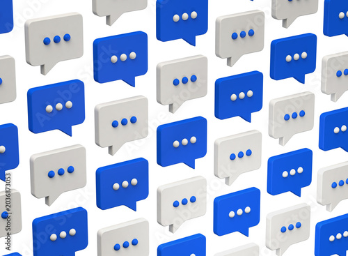 3D illustration of multiple speech bubbles. Speech, conversation 3D icon. Wallpaper
