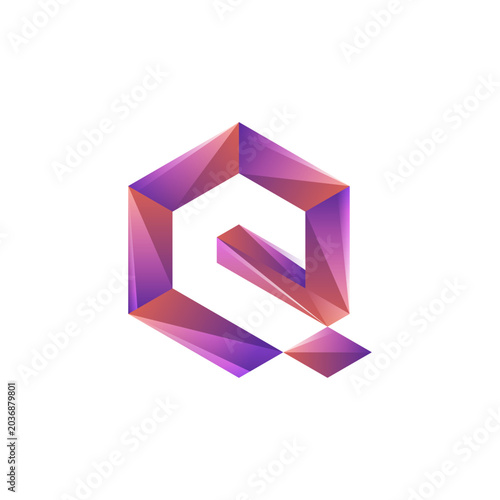 initial letter EQ monogram unique logo
