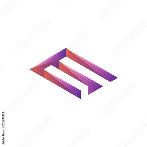 initial letter E monogram unique logo