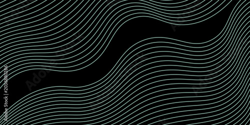 Foto Abstract Wavy Lines Pattern On Minimal Black Background With Modern Flowing Desi