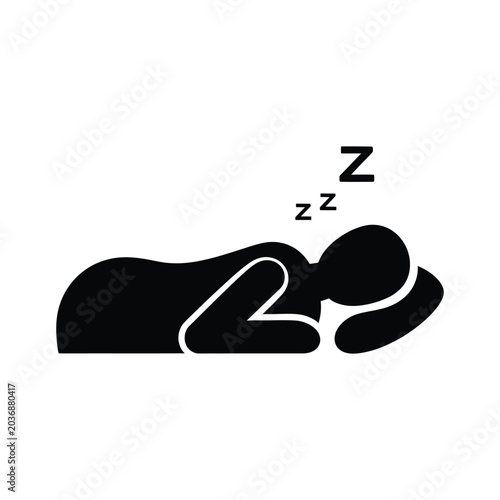 Schilderij op canvas Man Sleeping on Side Silhouette.