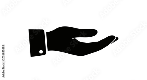 Hand icon reaching out in a gesture of offering or support symbolizes corporate assistance, charity, or the act of providing personalized customer service to clients.