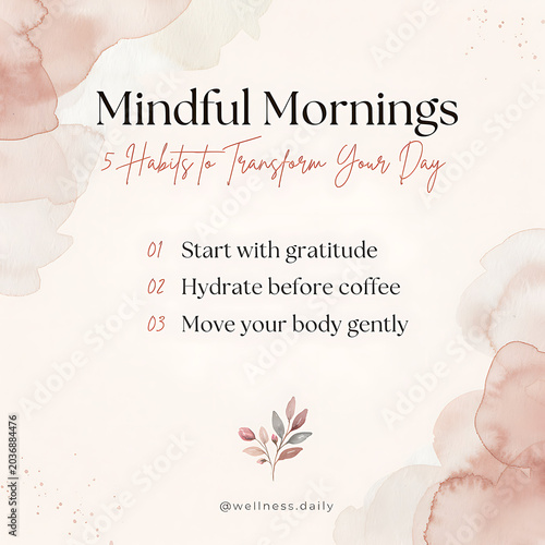 Mindful Morning Wellness Instagram Graphic