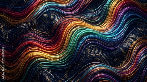 Prismatic Fiber Wave Premium Background