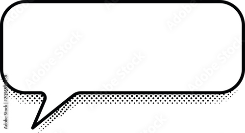 Retro comic speech bubble with halftone shadow, vintage pop art dialogue cloud vector, blank white message balloon for text and captions isolated on Transparent Background