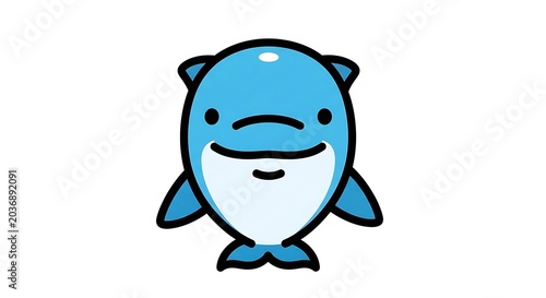 Cartoon character wearing a blue hat smiling.