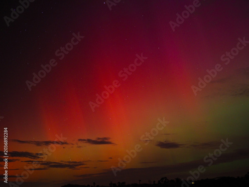 Foto Aurora Australis or the Southern Lights shot from south east Melbourne Australia