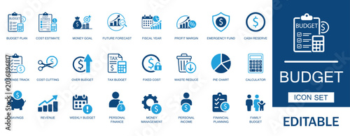 Photos Business budget planning icon set