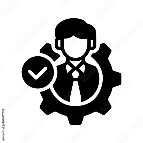 Man With Gear And Checkmark
