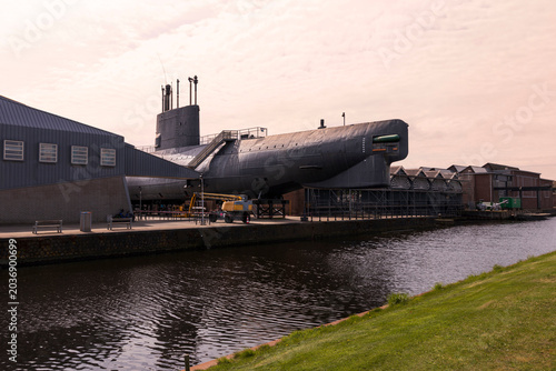 Photos Vintage military submarine on display in the Netherlands in Europe, in the city