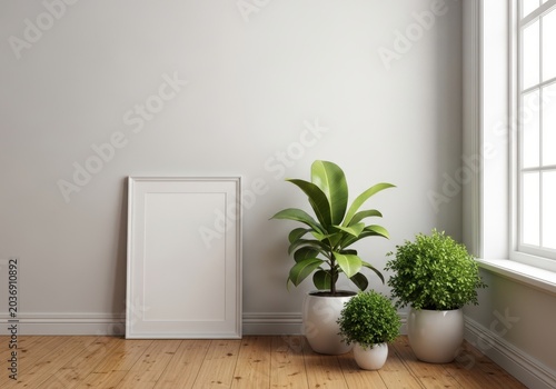 Indoor plants by window with minimalist decor