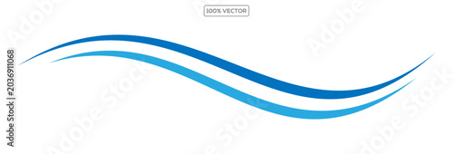 Abstract vector background, transparent waved lines . Blue smoke wave. illustration element